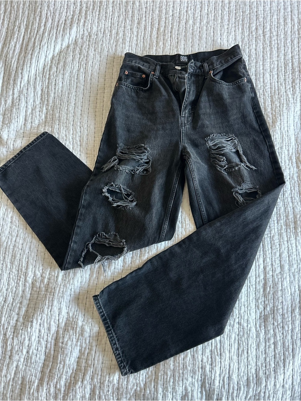 BDG Black Ripped Flare Jeans - Women's